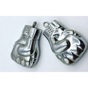 Pair of Silver Tone Boxing Glove Pendants